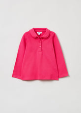 Ovs Kids Girl Pique Polo Shirt With Ruffled Collar